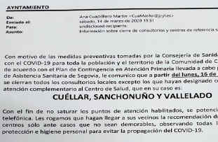 CIERRE DE LOS CONSULTORIOS LOCALES POR EL COVID - 19