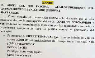 BANDO AYUNTAMIENTO SOBRE CORONAVIRUS