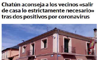 DOS POSITIVOS DEL CORONAVIRUS EN EL PUEBLO DE CHATUN